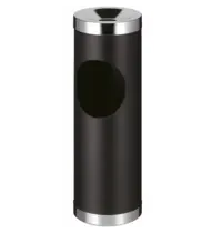 V-Part Afvalbak + Asbak | Staal | Zwart | 30L | Open | Ø240x700(h)mm