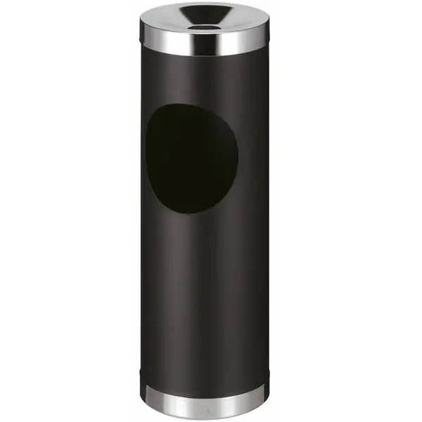 Afvalbak + Asbak | Staal | Zwart | 30L | Open | Ø240x700(h)mm