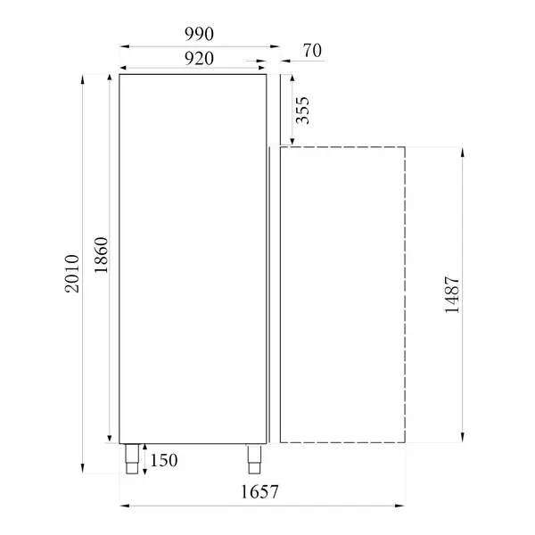 Bakkerij Koelkast | STANDARD LINE | 737L (EN600x800) | RVS | +2ºC/+8ºC | Geforceerd | 740x990x2010(h)mm