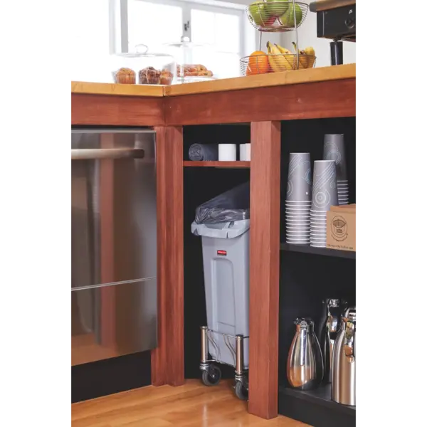 Afvalbak | SLIM JIM | Kunststof | Grijs | 49L | Open | 284x565x663(h)mm