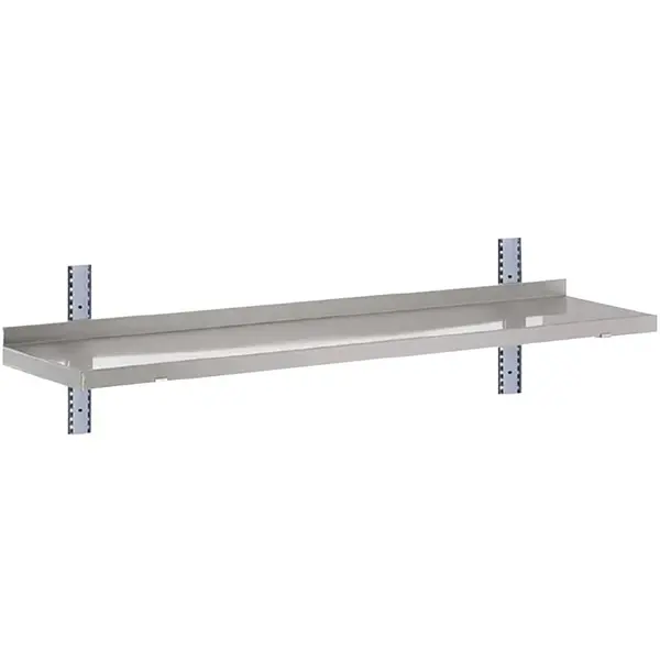 Wandschap | RVS | 1 Niveau | Diepte 400 | Hoogte 250 | Breedte 1000-2000 | Incl. Wandsteunen