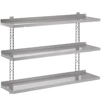 Gastro M Wandschap | RVS | 3 Niveaus | Diepte 400 | Hoogte 1000 | Breedte 1000-2000 | Incl. Wandsteunen