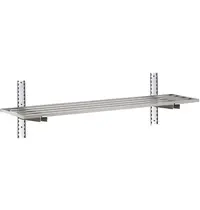 Gastro M Wandrek | RVS | 1 Niveau | Diepte 400 | Hoogte 250 | Breedte 1000-2000 | Incl. Wandsteunen