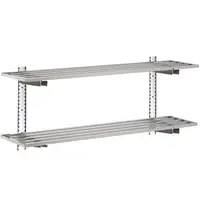 Gastro M Wandrek | RVS | 2 Niveaus | Diepte 400 | Hoogte 600 | Breedte 1000-2000 | Incl. Wandsteunen