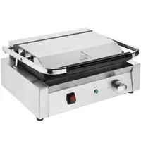 Buffalo Contact-/Paninigrill | BISTRO | Enkel | Gegroefd Oppervlak 343x227 (Gietijzer) | 50°C/300°C | 2.2kW (230V) | 380x395x210(h)mm