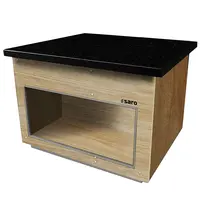 Saro Neutraal Buffetmeubel | PREMIUM LINE | Houtlook/Graniet | Wielen (Geremd) | 1000x880x850(h)mm