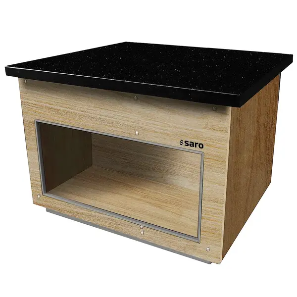 Neutraal Buffetmeubel | PREMIUM LINE | Houtlook/Graniet | Wielen (Geremd) | 1000x880x850(h)mm