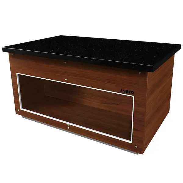 Neutraal Buffetmeubel | PREMIUM LINE | Houtlook/Graniet | Wielen (Geremd) | 1600x880x850(h)mm