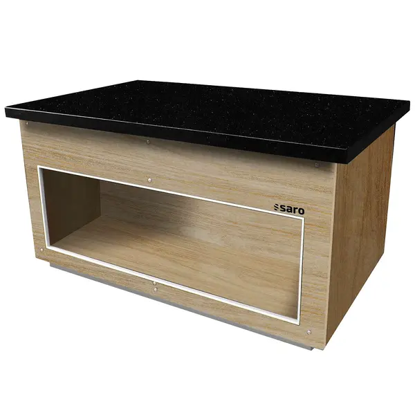 Neutraal Buffetmeubel | PREMIUM LINE | Houtlook/Graniet | Wielen (Geremd) | 1600x880x850(h)mm