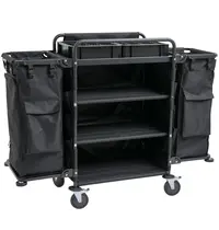 WAS Germany Huishoudwagen | Staal/Nylon | 3 Niveaus | Incl. Waszakken | Wielen (Geremd) | 1500x550x1100(h)mm