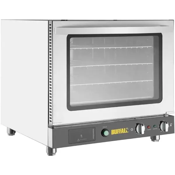 Heteluchtoven | 4 Niveaus (2/3 GN) | Elektrisch | 70°C/250°C | 2.8kW (230V) | Bevochtiging (Handmatig) | 610x641x580(h)mm