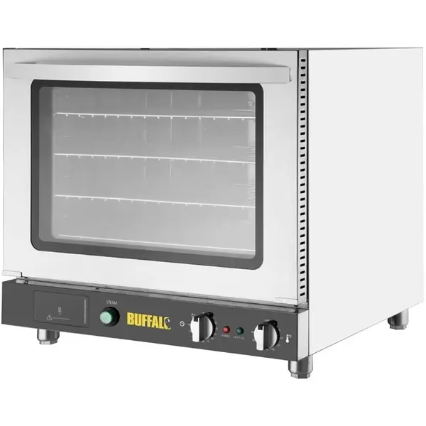 Heteluchtoven | 4 Niveaus (2/3 GN) | Elektrisch | 70°C/250°C | 2.8kW (230V) | Bevochtiging (Handmatig) | 610x641x580(h)mm