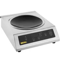 Buffalo Inductiewokplaat | 1 Kookpunt (Ø360/380) | 60°C/240°C | 3kW (230V) | Timer | 340x432x125(h)mm