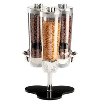 EMGA Ontbijtgranendispenser | Kunststof | 3x 1.5L | Draaibaar | 260x260x460(h)mm