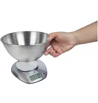 Baxtran Keukenweegschaal | KS | RVS | Max. 5kg | 1g Nauwkeurig | Draadloos | Incl. Kom | 180x130x35(h)mm 