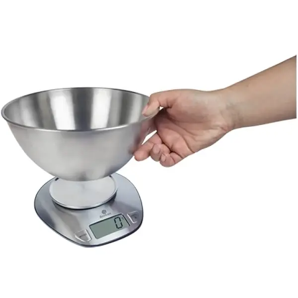 Keukenweegschaal | KS | RVS | Max. 5kg | 1g Nauwkeurig | Draadloos | Incl. Kom | 180x130x35(h)mm