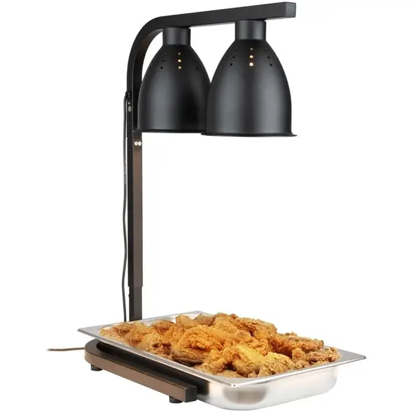 Warmhoudbrug | Zwart | 1/1 GN | Verstelbare Hoogte | 2x 250W | 350x430x600/800(h)mm