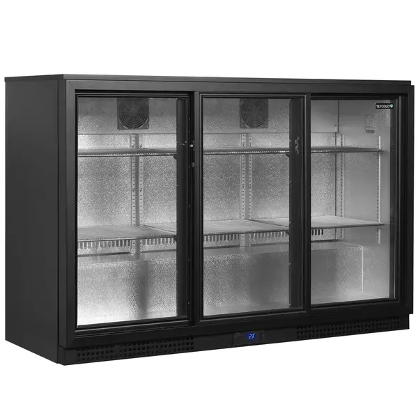 Barkoelkast | SERIE BA | 311L | Zwart | +2°C/+10°C | Geforceerd | Schuifdeuren | 1355x515x900(h)mm