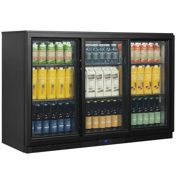 Barkoelkast | SERIE BA | 311L | Zwart | +2°C/+10°C | Geforceerd | Schuifdeuren | 1355x515x900(h)mm