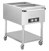 Buffalo Bain-Marie Wagen | Elektrisch | 2x 1/1 GN | 0.5kW (230V) | 835x750x855(h)mm