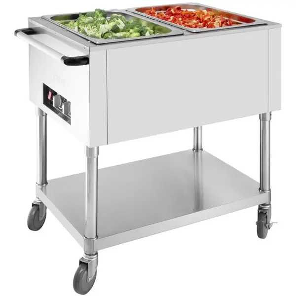 Bain-Marie Wagen | Elektrisch | 2x 1/1 GN | 0.5kW (230V) | 835x750x855(h)mm