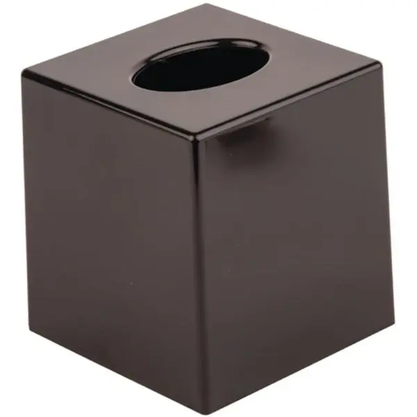 Tissuebox | Kunststof | Zwart | Vierkant | 120x120x132(h)mm