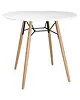 Bolero Tafel | ARLO | Hout/Staal | Wit Blad | Zwart/Houten Frame | Indoor | Ø798x740(h)mm 