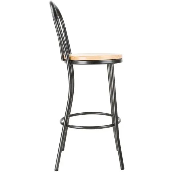 Barkruk | CLARISSE | Hout/Staal | Hout (Rubber) | Zwart Frame | Indoor | 430x505x1110(h)mm