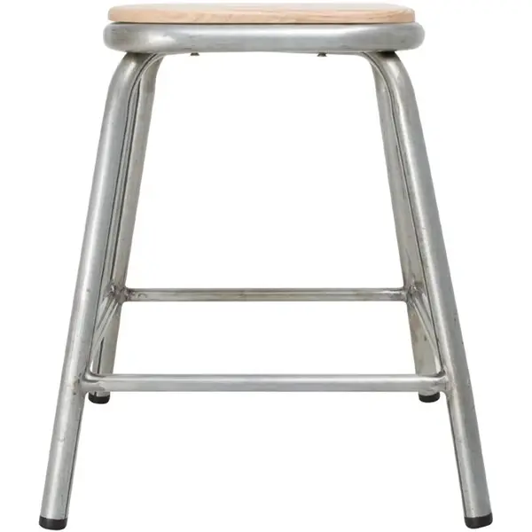 Krukken | CANTINA | Hout/Staal | Houtlook | Zilverkleurig Frame | Indoor | Stapelbaar | 4 Stuks | 385x385x470(h)mm