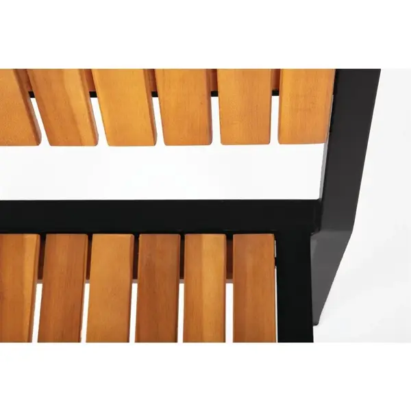 Stoelen | Hout/Staal | Hout (Acacia) | Zwart Frame | In-/Outdoor | Stapelbaar | 4 Stuks | 450x530x860(h)mm