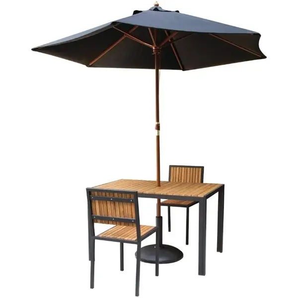 Stoelen | Hout/Staal | Hout (Acacia) | Zwart Frame | In-/Outdoor | Stapelbaar | 4 Stuks | 450x530x860(h)mm