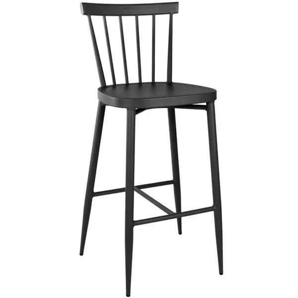 Barkrukken | WINDSOR | Aluminium | Zwart | In-/Outdoor | 2 Stuks | 470x520x1080(h)mm