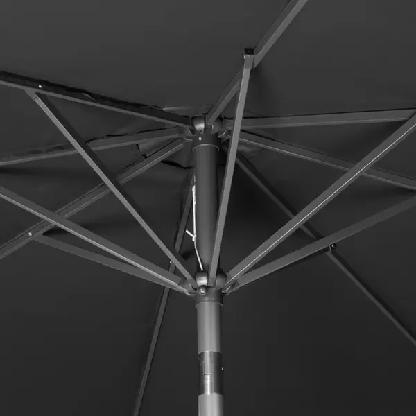 Parasol | SEVILLA | Zwart | Rond | UV-bestendig | Vlamvertragend | Ø3000x2480(h)mm