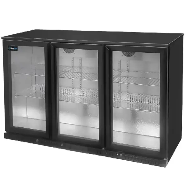 Barkoelkast | 300L | Zwart | +2°C/+10°C | Statisch + Ventilator | Draaideuren | 1350x565x900(h)mm