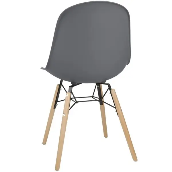 Stoelen | ARLO | Kunststof/Hout/Staal | Donkergrijs | Zwart/Houten Frame | Indoor | 2 Stuks | 460x540x830(h)mm