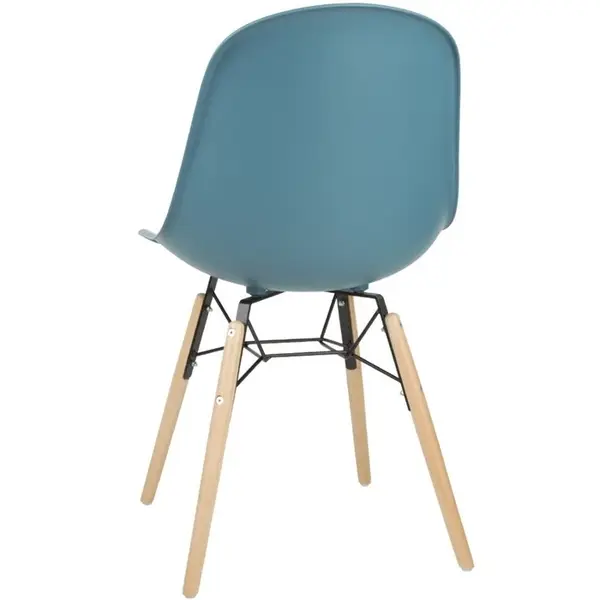 Stoelen | ARLO | Kunststof/Hout/Staal | Groenblauw | Zwart/Houten Frame | Indoor | 2 Stuks | 460x540x830(h)mm