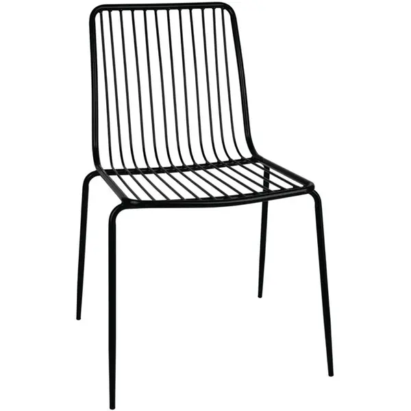 Stoelen | Metaal | Zwart | In-/Outdoor | Stapelbaar | 4 Stuks | 520x545x830(h)mm