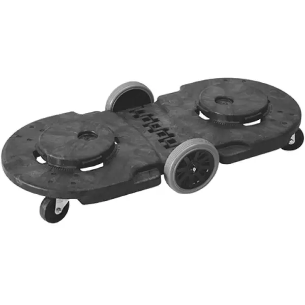 Verrijdbaar Onderstel | Kunststof | Zwart | Trust THOR Afval-/Ingrediëntenbakken | Dubbel Uitvoering | 1143x514x203(h)mm