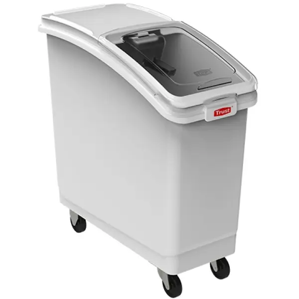 Voedseltrolley | Kunststof | Wit | 80L | Wielen | Incl. Schep | 334x743x755(h)mm