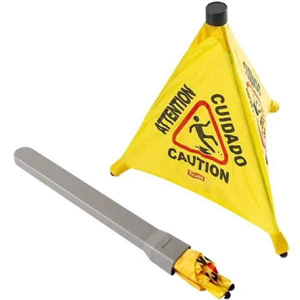 Waarschuwingsbord | Kunststof | "Wet Floor" (EN/FR/ES) | Ø533x508(h)mm