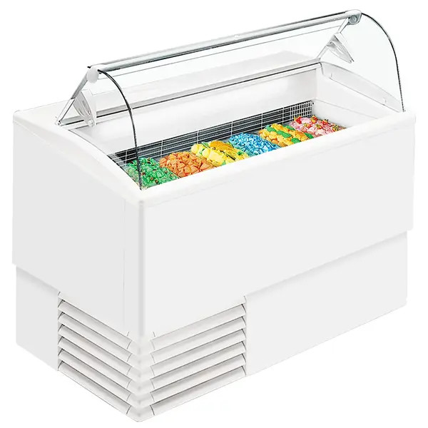 Schepijsvitrine | ISETTA | 432L | 7x 5L | -14°C/-16°C | Statisch | Gekoelde Reserve | Wielen | 1354x800x1176(h)mm