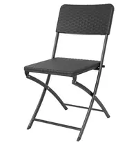 Bolero Inklapbare Stoelen | Kunststof/Staal | Zwart | Zwart Frame | In-/Outdoor | 2 Stuks | 445x570x805(h)mm