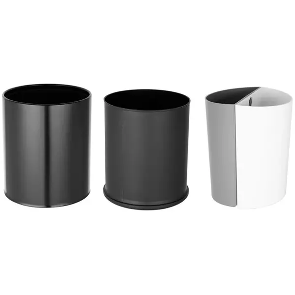 Afvalbak | Kunststof/IJzer | Zwart | Open | Afvalscheiding | Ø216x270(h)mm