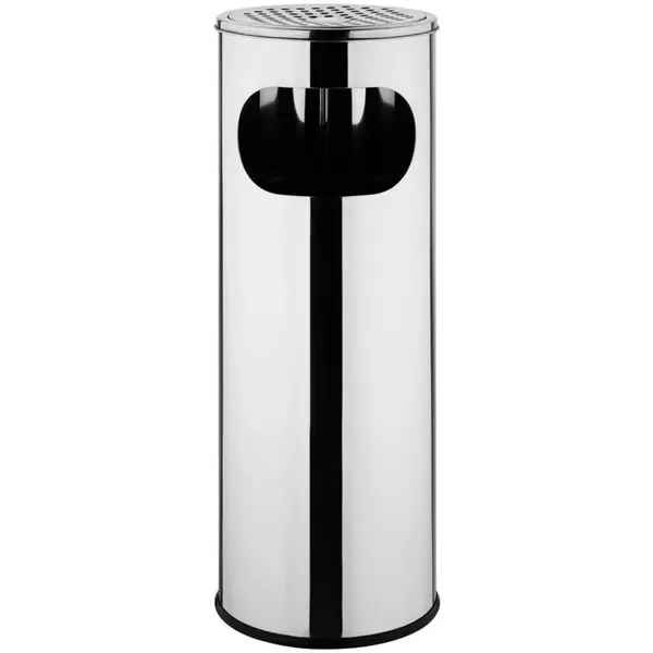 Afvalbak + Asbak | RVS | 12L | Open | Ø209x588(h)mm