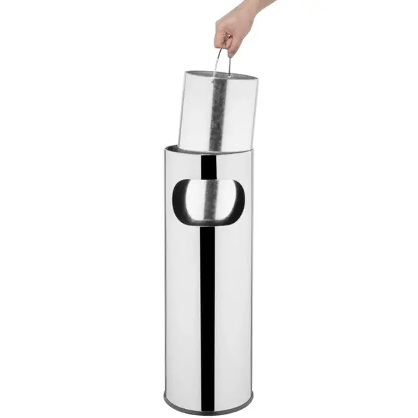 Afvalbak + Asbak | RVS | 12L | Open | Ø209x588(h)mm