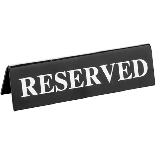 Tafelbordje | Kunststof | "Reserved" | 2-zijdig | 175x30x70(h)mm