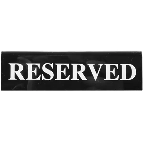 Tafelbordje | Kunststof | "Reserved" | 2-zijdig | 175x30x70(h)mm