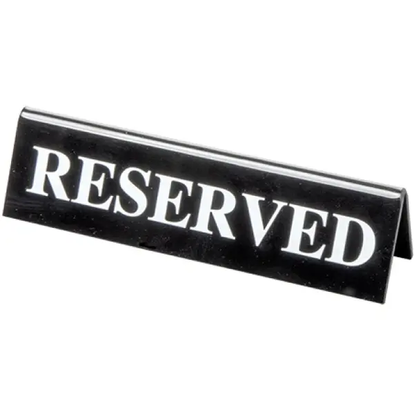 Tafelbordje | Kunststof | "Reserved" | 2-zijdig | 175x30x70(h)mm