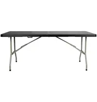Bolero Inklapbare Buffettafel | Kunststof/Staal | Zwart Blad | Grijs Frame | In-/Outdoor | 1836x760x738(h)mm