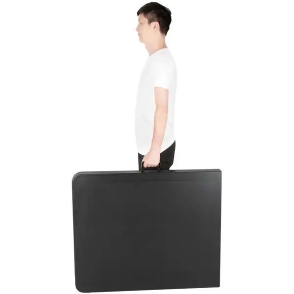 Inklapbare Buffettafel | Kunststof/Staal | Zwart Blad | Grijs Frame | In-/Outdoor | 1836x760x738(h)mm